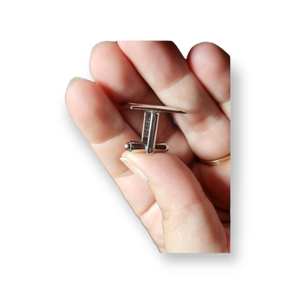 Vintage Spiedel silver shield cufflinks - Picture 3 of 3